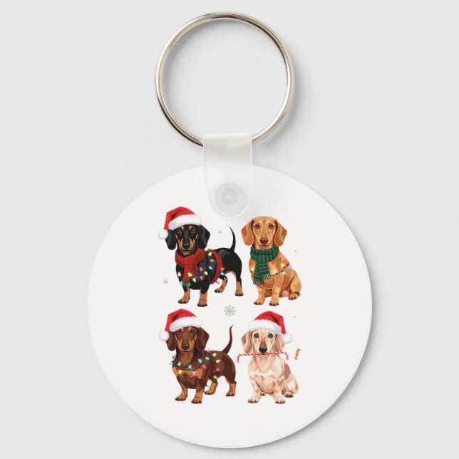 Porte-clés Dachshund Christmas Dog Mom Lover Xmas Gift  (Recto)