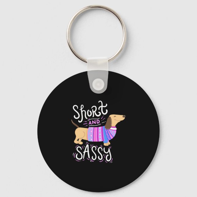 Porte-clés Dachshund Court Et Sassy (Recto)