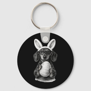 Porte-clés Dachshund drôle de Pâques Smart Wiener Dog en lune