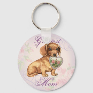 Porte-clés Dachshund Heart Maman