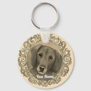 Porte-clés Dachshund Orné