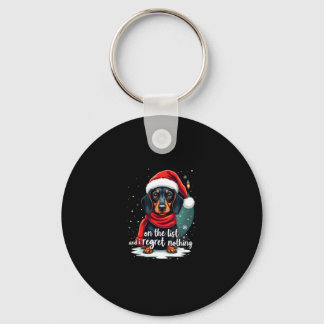 Porte-clés Dachshund Père Noël sur la liste des vilains Dachs