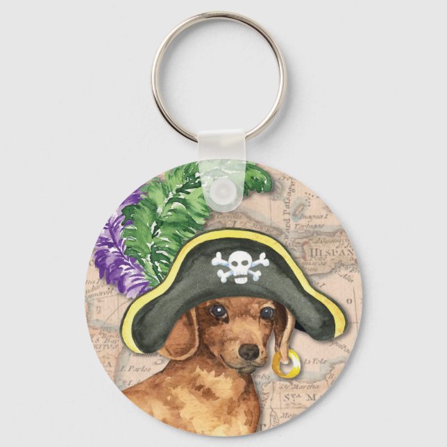 Porte-clés Dachshund Pirate (Recto)