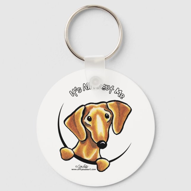 Porte-clés Dachshund Rouge Doux Tout Sur Moi (Recto)