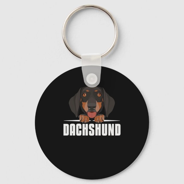 Porte-clés Dachshund souriant (Recto)