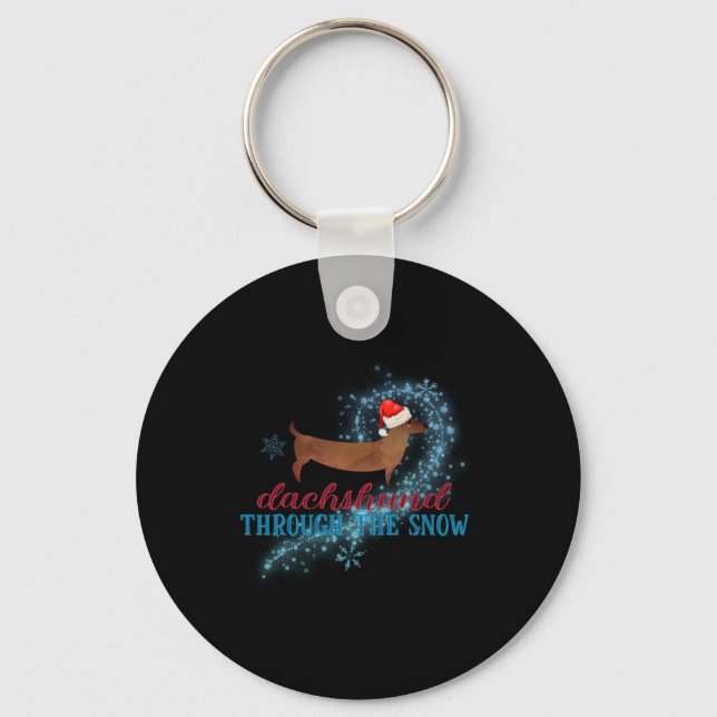 Porte-clés Dachshund Through The Snow Santa Dog Christmas T S (Recto)