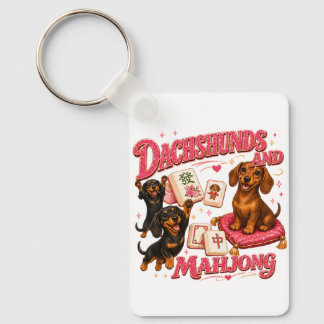 Porte-clés Dachshunds et Mahjong