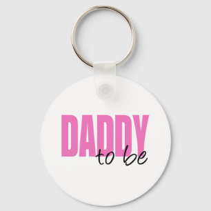 Porte-clés Daddy To Be (Police de bloc rose)