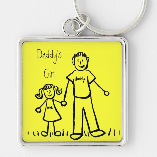 Porte-clés Daddy's Girl Drawing Porte - clé (Personnaliser) (Devant)