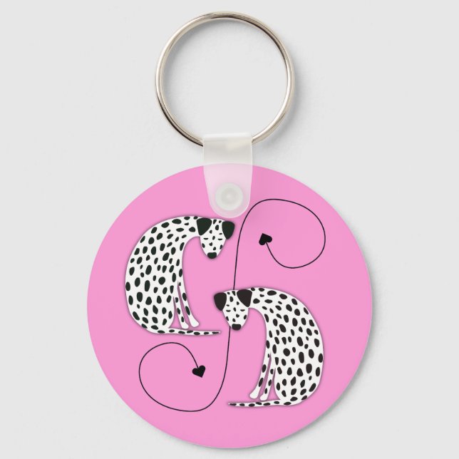 Porte-clés Dalmatian dogs  Metal Circle Keychain (Recto)