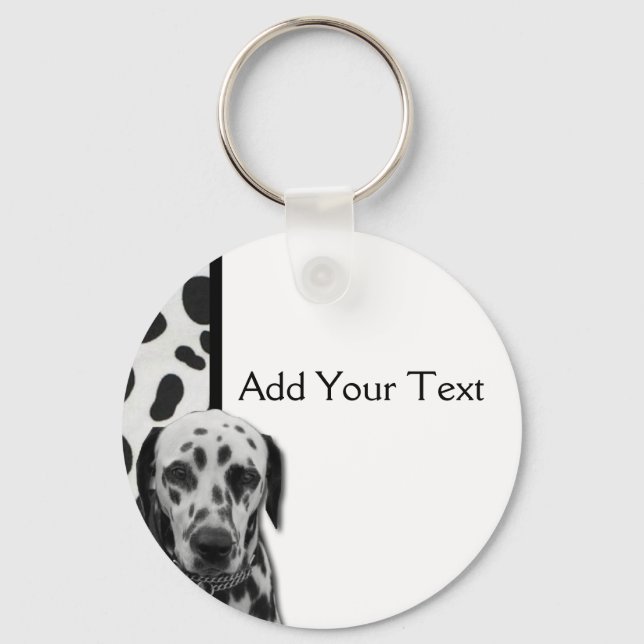 Porte-clés Dalmatie noire et blanche (Recto)
