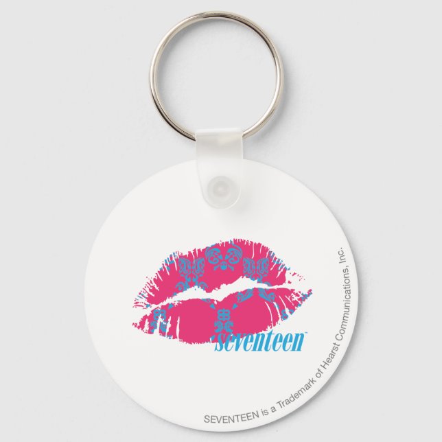 Porte-clés Damask Aqua-Magenta (Recto)