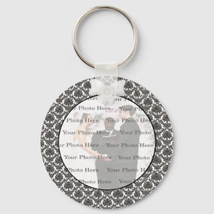 Porte-clés Damask Elegance Mariage Round Porte - clé