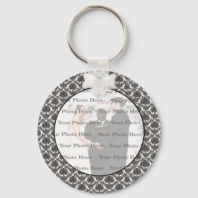Porte-clés Damask Elegance Mariage Round Porte - clé (Recto)