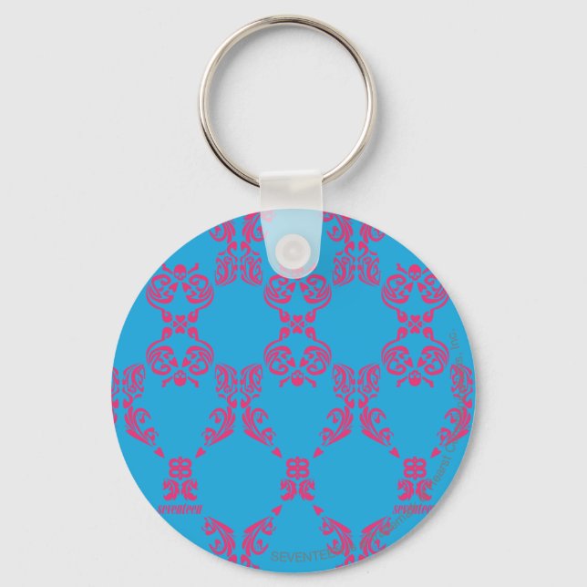 Porte-clés Damask Magenta-Aqua (Recto)