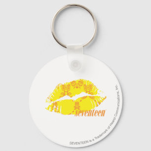 Porte-clés Damassé jaune-orange
