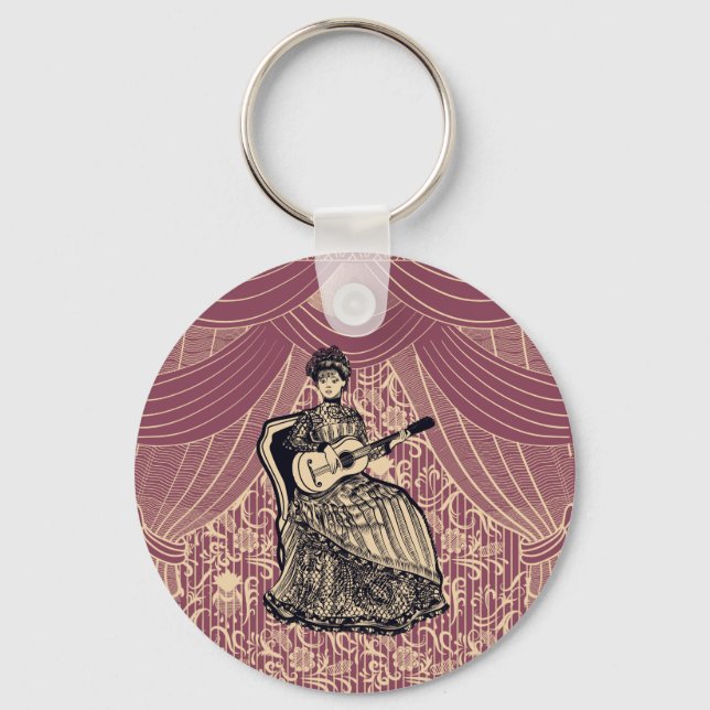 Porte-clés Dame avec guitare (Recto)