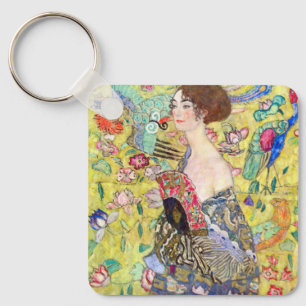Porte-clés Dame avec ventilateur par Gustav Klimt, Japonisme 