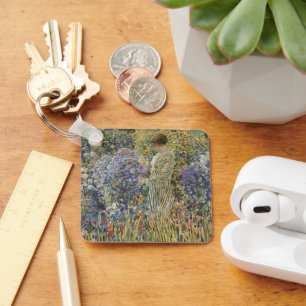 Porte-clés Dame dans un jardin par Frederick Frieseke, Beaux-