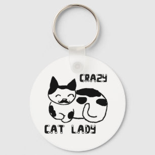 Porte-clés Dame folle de chat