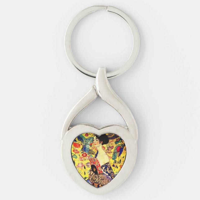 Porte-clés Dame Gustav Klimt avec ventilateur (Devant)