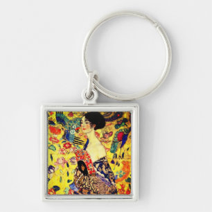 Porte-clés Dame Gustav Klimt avec ventilateur