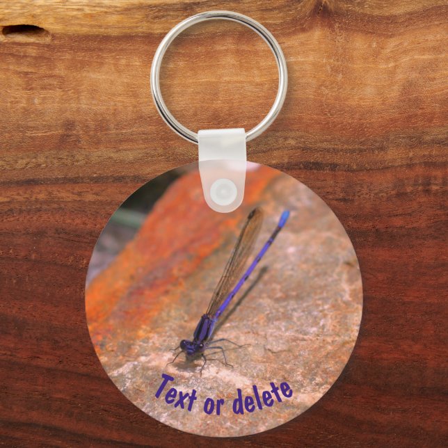 Porte-clés Damselfly Dragonfly Nature Personnalisée (Recto)