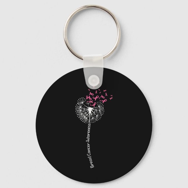 Porte-clés Dandelion Cancer du sein Guerrier de sensibilisati (Recto)