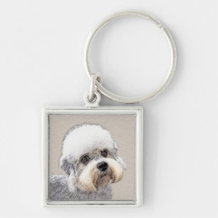 Porte-clés Dandie Dinmont Terrier Peinture Chien Art original