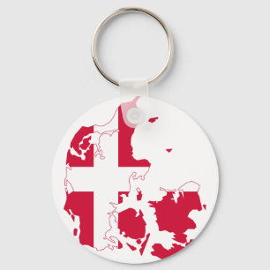 Porte-clés Danemark Carte Drapeau DK