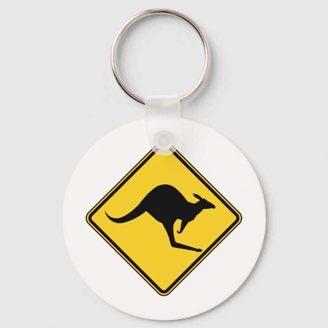Porte-clés danger kangourou en australie (Recto)