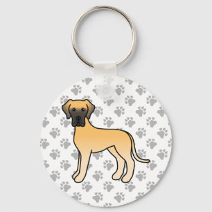 Porte-clés Danois fauve Chien de dessin animé mignon