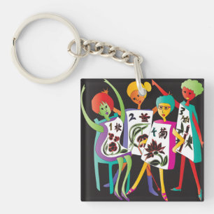 Porte-clés Danse des fleurs Mah Jongg