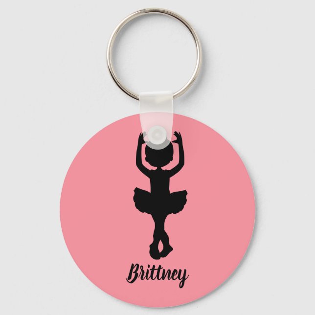Porte-clés Danseur de ballon rose et noir (Recto)