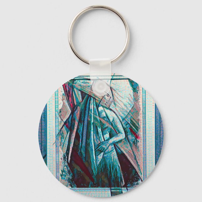 Porte-clés Danseur de ventre Art Déco Cubiste (Recto)