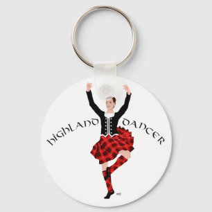 Porte-clés Danseur des Highlands en plaid rouge