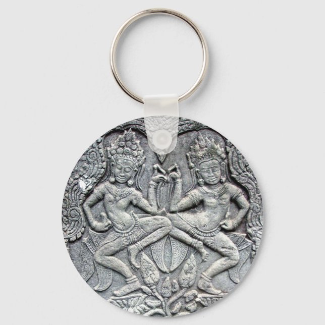 Porte-clés Danseurs cambodgiens sculptant la pierre (Recto)