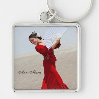 Porte-clés Danseuse de flamenco Belle robe rouge personnalisé