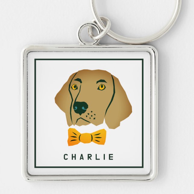 Porte-clés Dapper Golden Retriever Chien personnalisé (Devant)