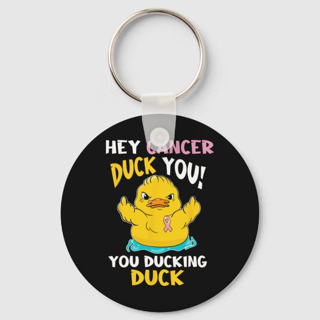 Porte-clés Daring Duckie - Guerrier du cancer du sein (Recto)