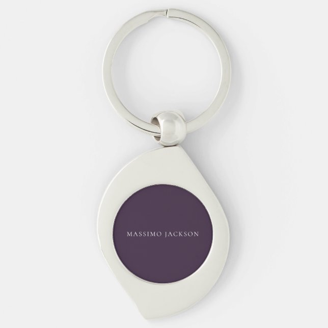 Porte-clés Dark Purple Minimalist Plain Modern  (Devant)