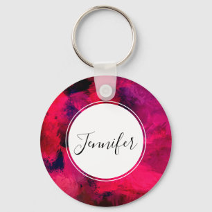 Porte-clés Dark Red and Purple Bold & Modern Abstract