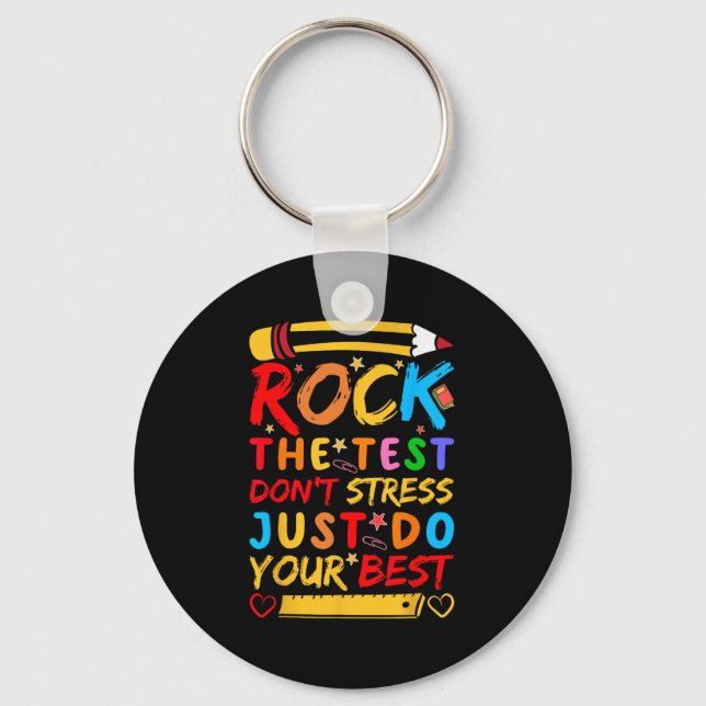 Porte-clés Day Rock Le Test Funky Enseignant Test Ex (Recto)