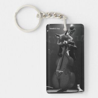 Porte-clés de bassiste de renard sur scène