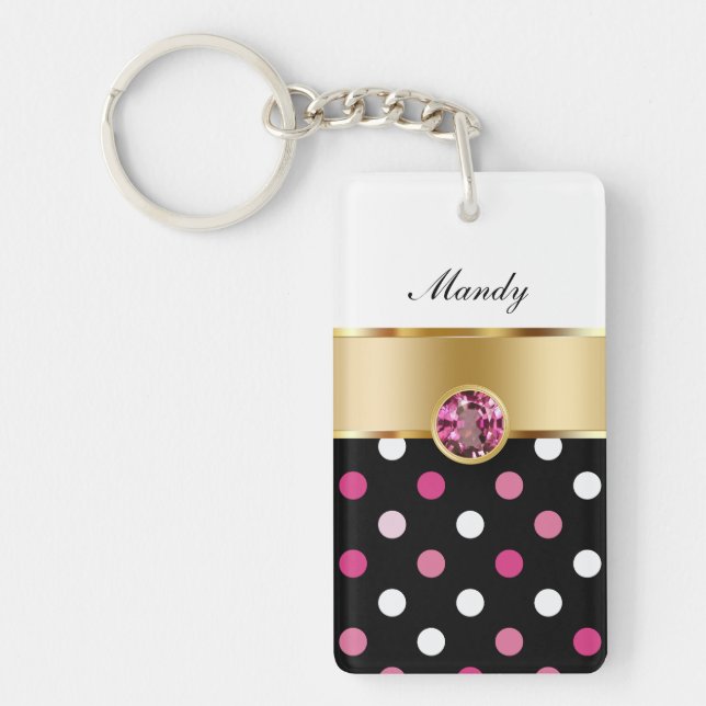 Porte - clés de Bling de monogramme (Devant)