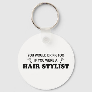 Porte-clés De boissons coiffeur trop -