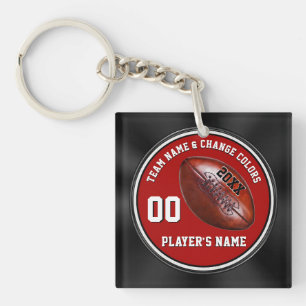 Porte-clés de cadeaux de football noir rouge et bl