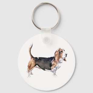 Porte-clés de chien de basset-hound
