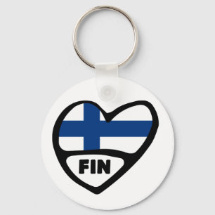 Porte-clés de coeur de drapeau de code du pays de