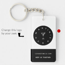 Porte-clés de entreprise minimaliste propre noir b